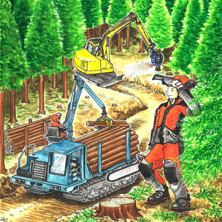 働く林業機械